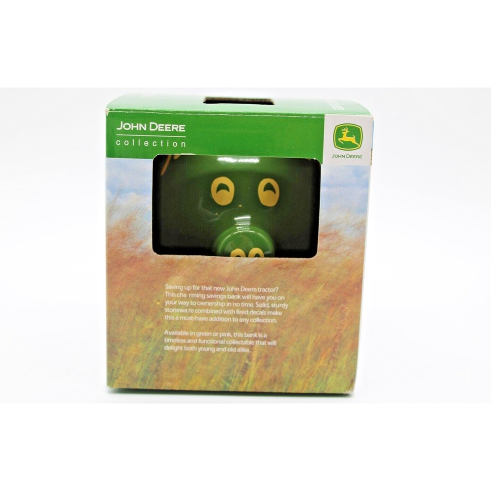 John Deere Green PIG Piggy Bank With Box NEW 2009 Collectible Stoneware - Picture 7 of 10